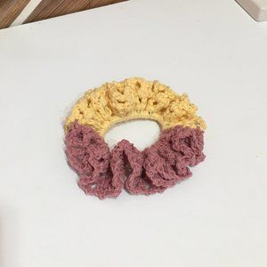 Scrunchie - Yellow and Rose - Crochet